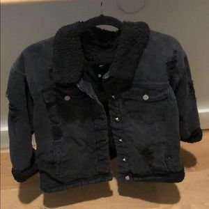 Oversized teddy and Jean jacket misguided